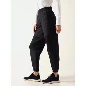 Athleta Get Set Hybrid Jogger Pockets Athletic Monochrome Black Pants Women's XL